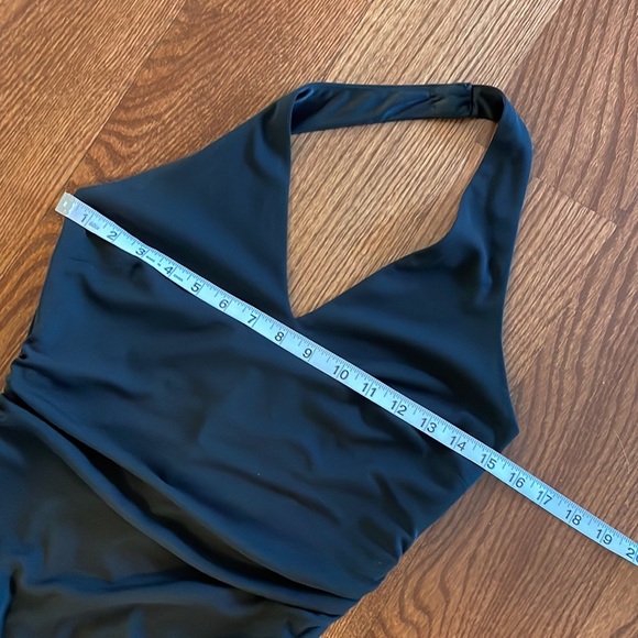 DAVID MEISTER cocktail party black halter dress high low hem lined size SM 6 - Picture 11 of 16